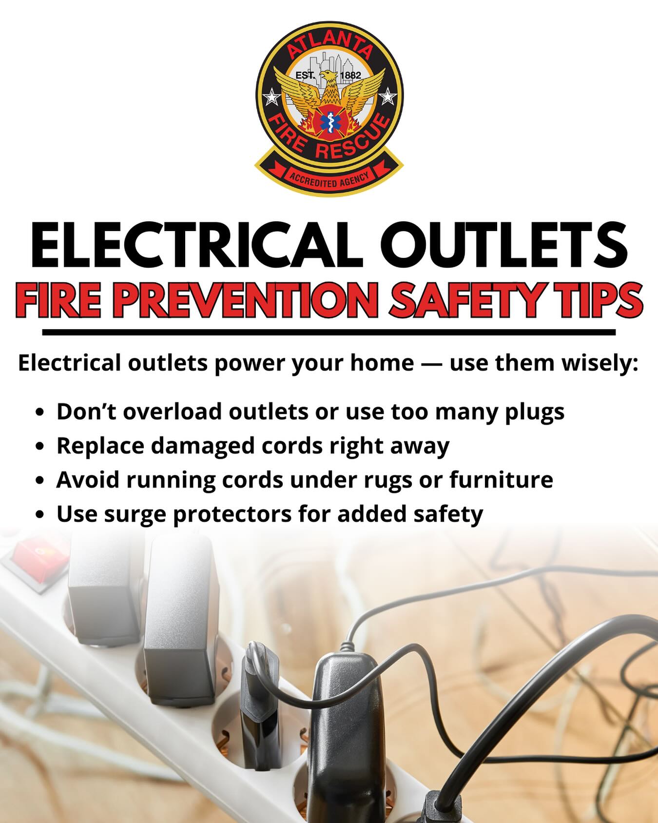 City - Electrical safety is fire safety. AFRD reminds you to use ...