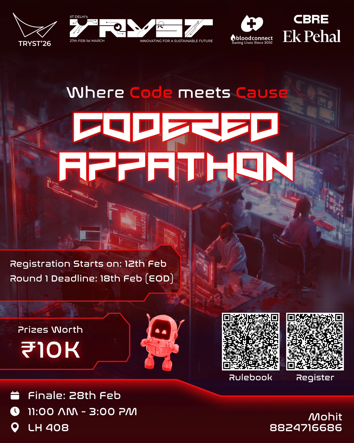 Tryst, - 🚨 CodeRed Appathon – TRYST’26 x BloodConnect 🩸 Build a real ...