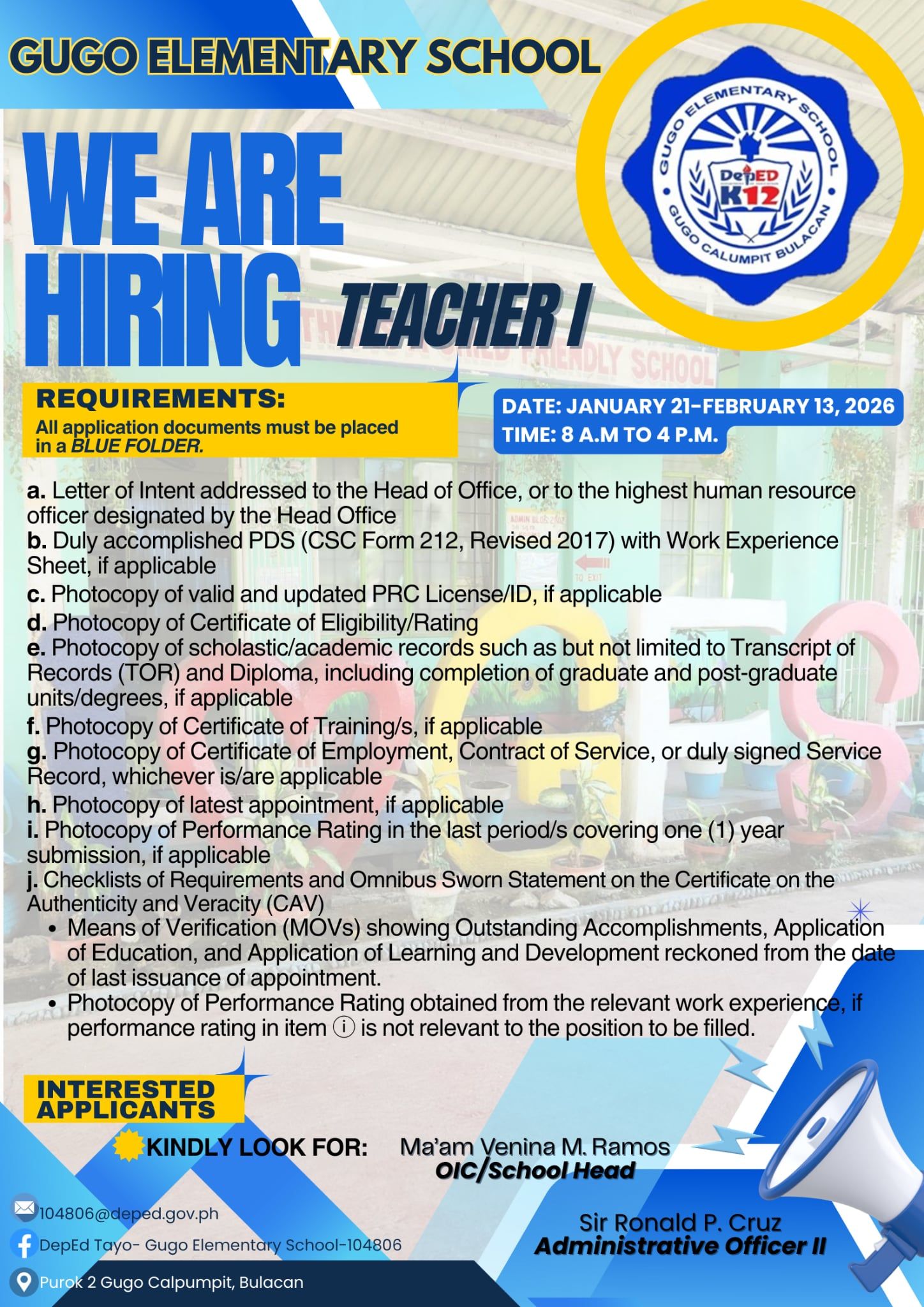 DepEd - 📣 WE’RE HIRING 📣 Pursuant to DepEd Order No. 7, s. 2023, titled ...