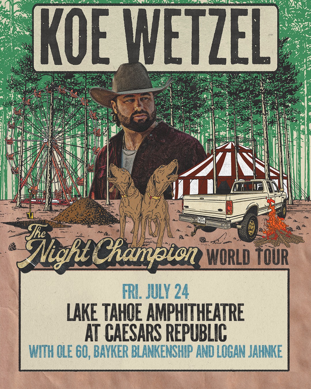 Just Announced 🎡 Koe Wetzel brings The Night Champion World Tour