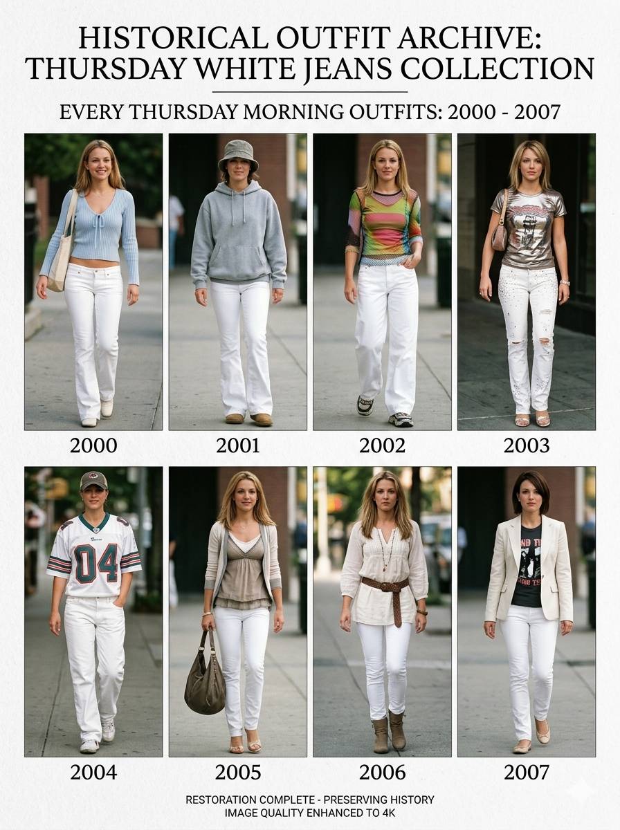 Evolution of 2000s white jeans fashion trends