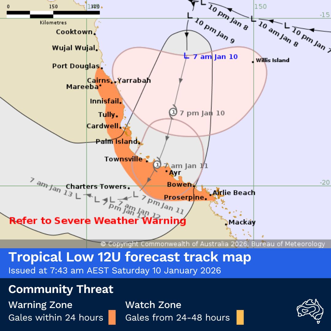 Bureau - Tropical low 12U is expected to move towards the North ...