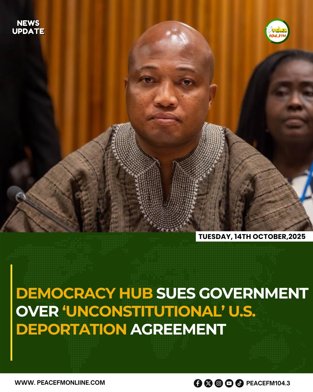 Peace 104.3 FM - Civil society group Democracy Hub has... | Facebook