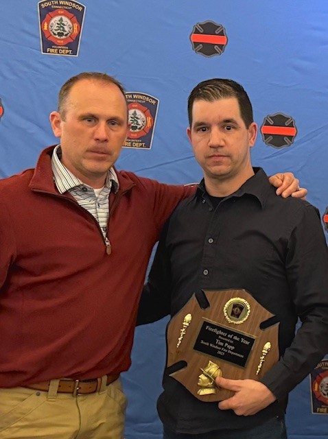 South - Firefighter of the Year - TIM PAPP (R) with Captain Dan Katzbek ...