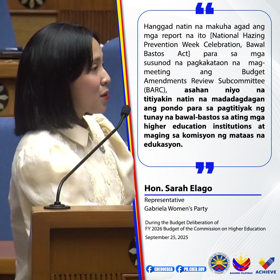 Dr. - Para sa ligtas at inklusibong pamantasan Hon. Sarah Elago of ...