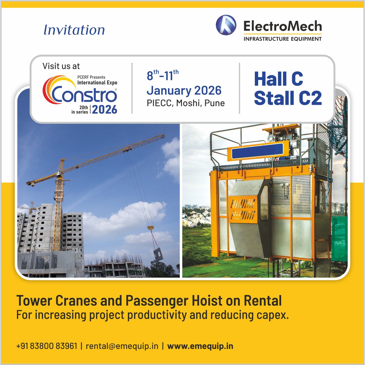 ElectroMech - See you tomorrow at CONSTRO 2026 in Pune! Visit us at ...
