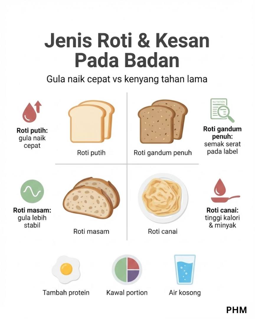 Public - Ramai orang pilih roti sebab nampak “ringan”. Konon tak berat ...