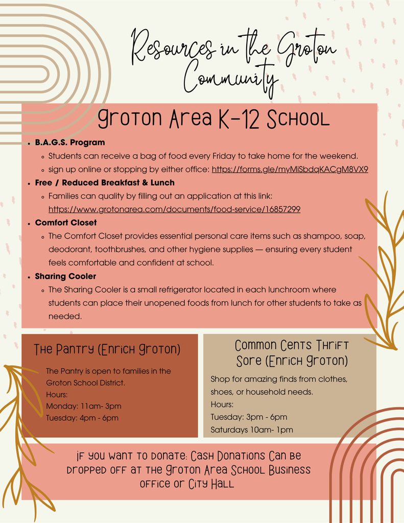Groton - Here are some community resources. Please reach out to Jodi ...
