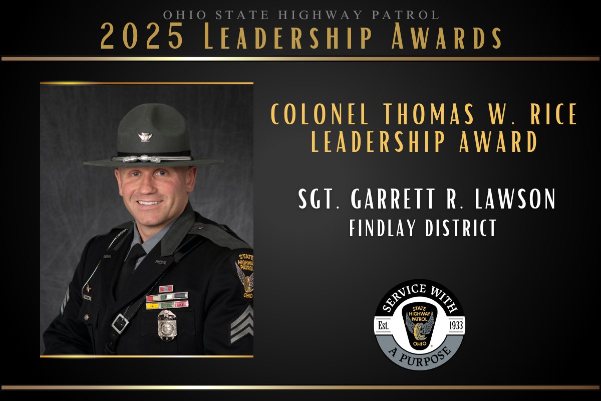 Ohio - Sergeant Garrett R. Lawson, Findlay District, was honored with ...