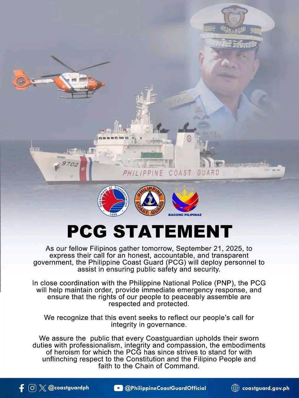 BOMBO - ‘PCG, HANDA RING MAGTALAGA NG TAUHAN PARA SA MALAWAKANG RALLY ...