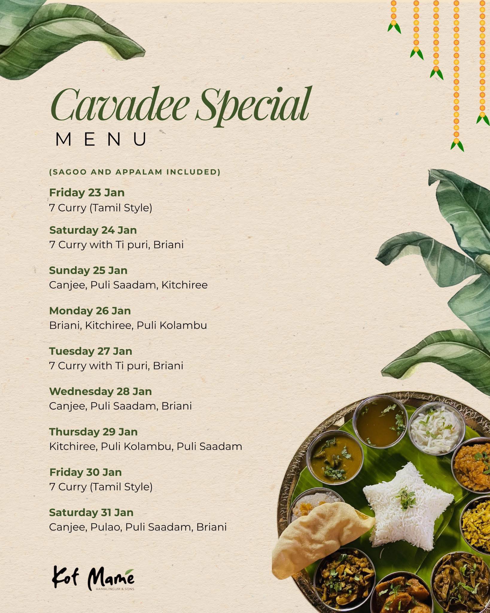 Celebrate Cavadee with pure,... - Kot Mamé Ramalingum & Sons | Facebook