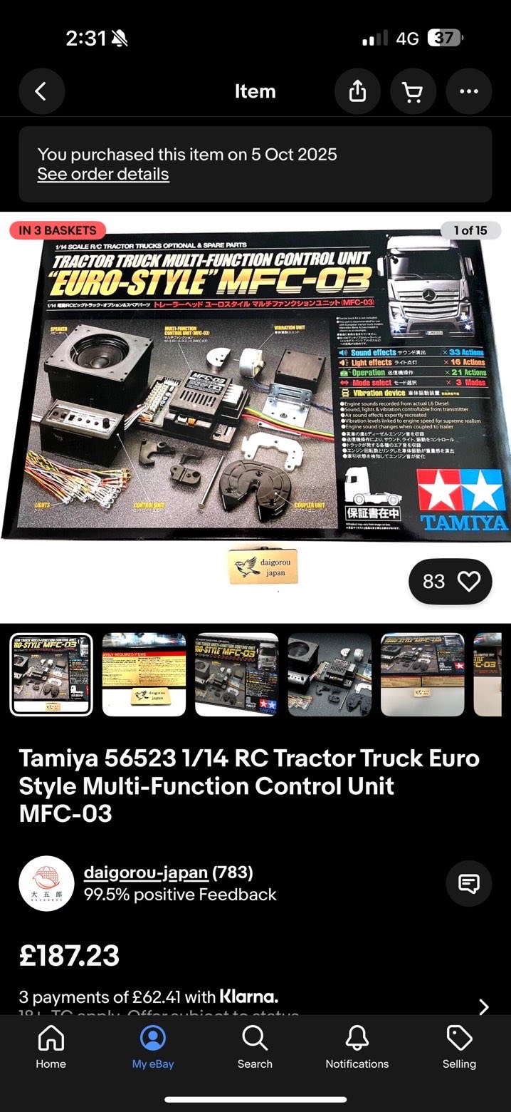 Tamiya Unité MFC-03 Euro Style – Module Son Et Lumière Pour Camion RC 1/14 – Réf 56523 – Accessoire Modélisme – Dès 14 Ans