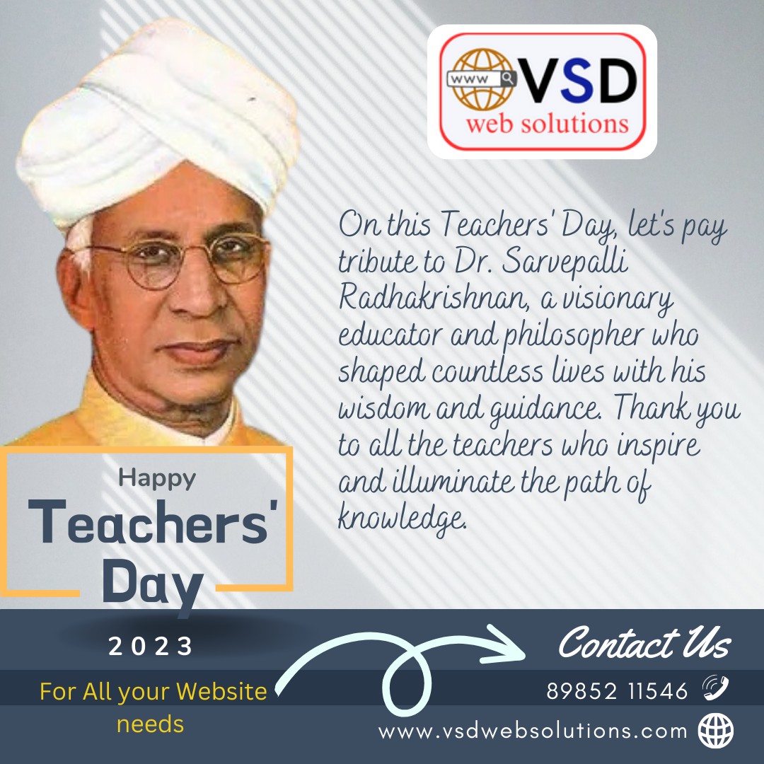 VSD - VSD web solutions On this Teachers' Day, let's pay tribute to Dr ...