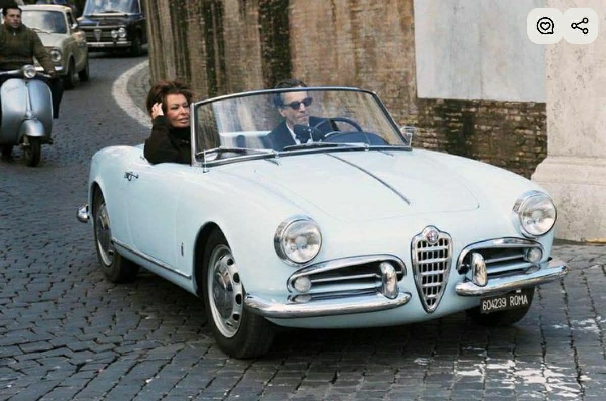 Cars - Supermodel Claudia Schiffer poses with a 1960 Alfa Romeo Giulia ...