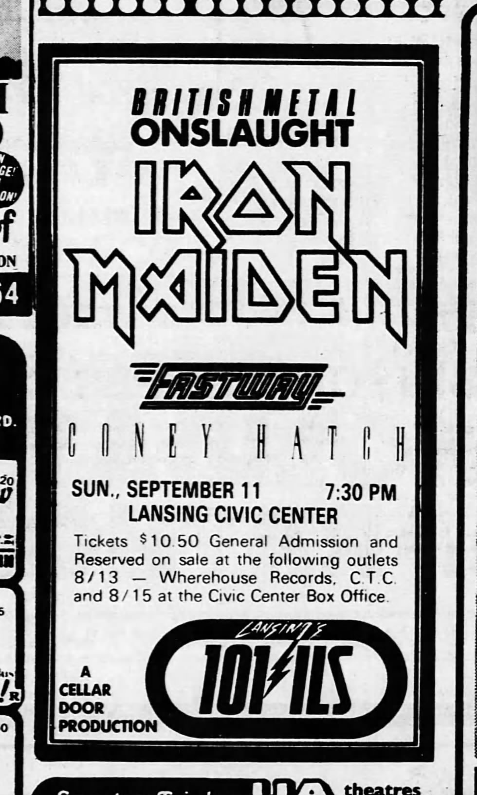 Iron Maiden World Piece tour hits Lansing 1983