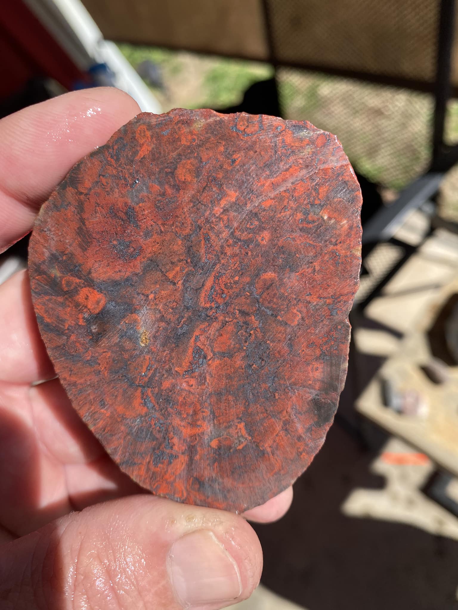 What is this red mineral found in the Brazos River?