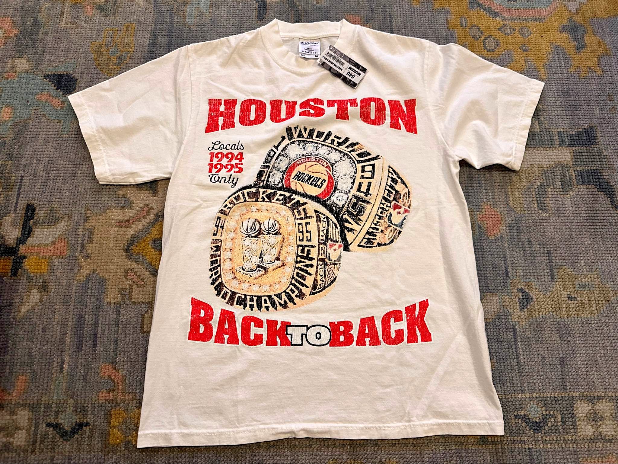 Houston Rockets Throwback City Tilt HTX 94 95 Champions t-shirt sz M ...