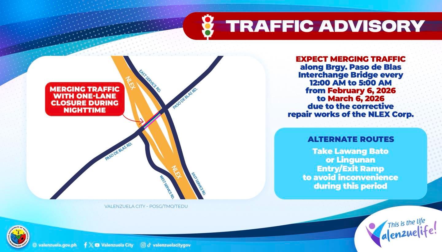 Valenzuela - TRAFFIC ADVISORY: EXPECT MERGING TRAFFIC along Brgy. Paso ...