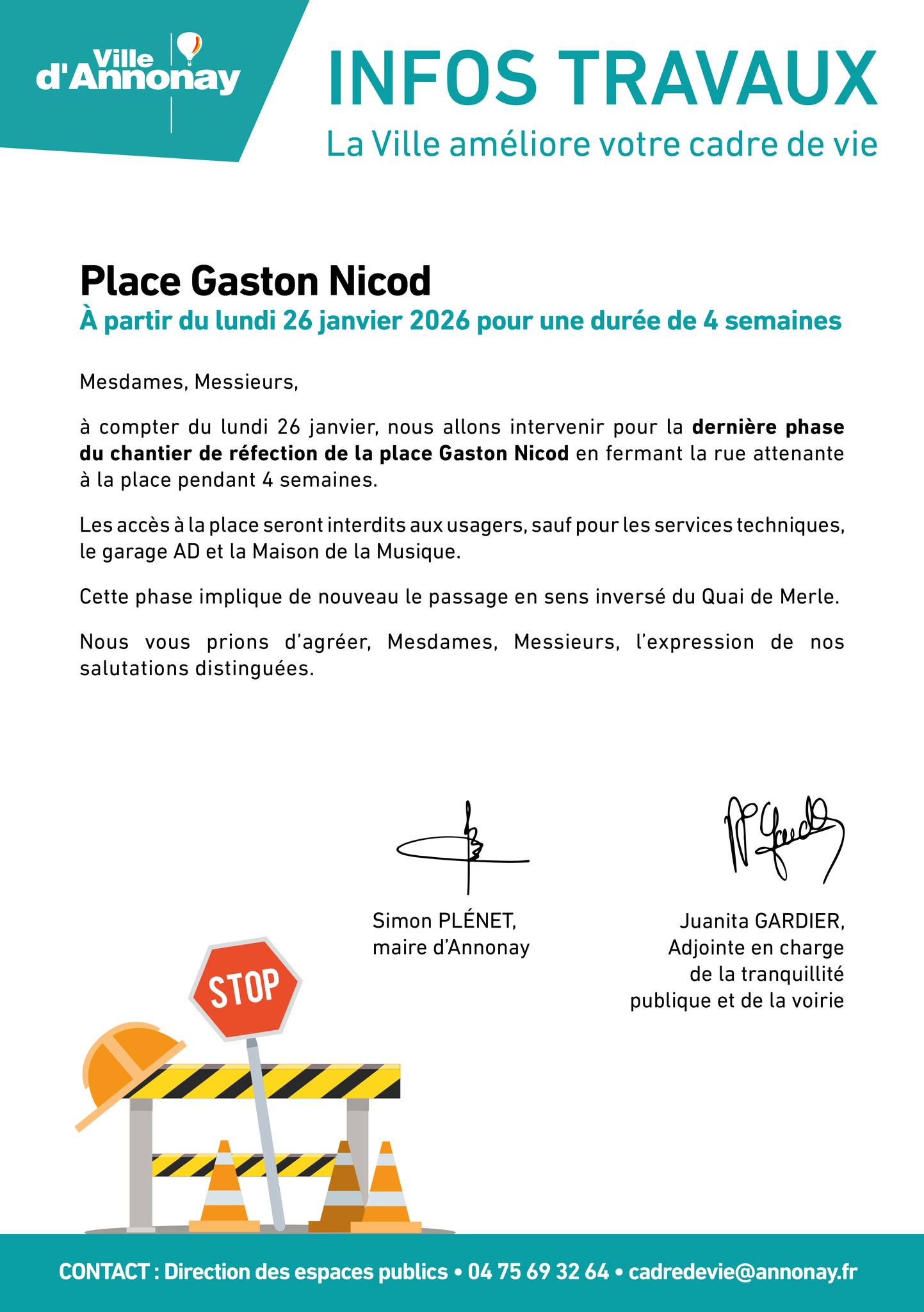 Ville - 📣🚧 INFORMATION TRAVAUX : PLACE GASTON NICOD 🚧📣 À partir du ...
