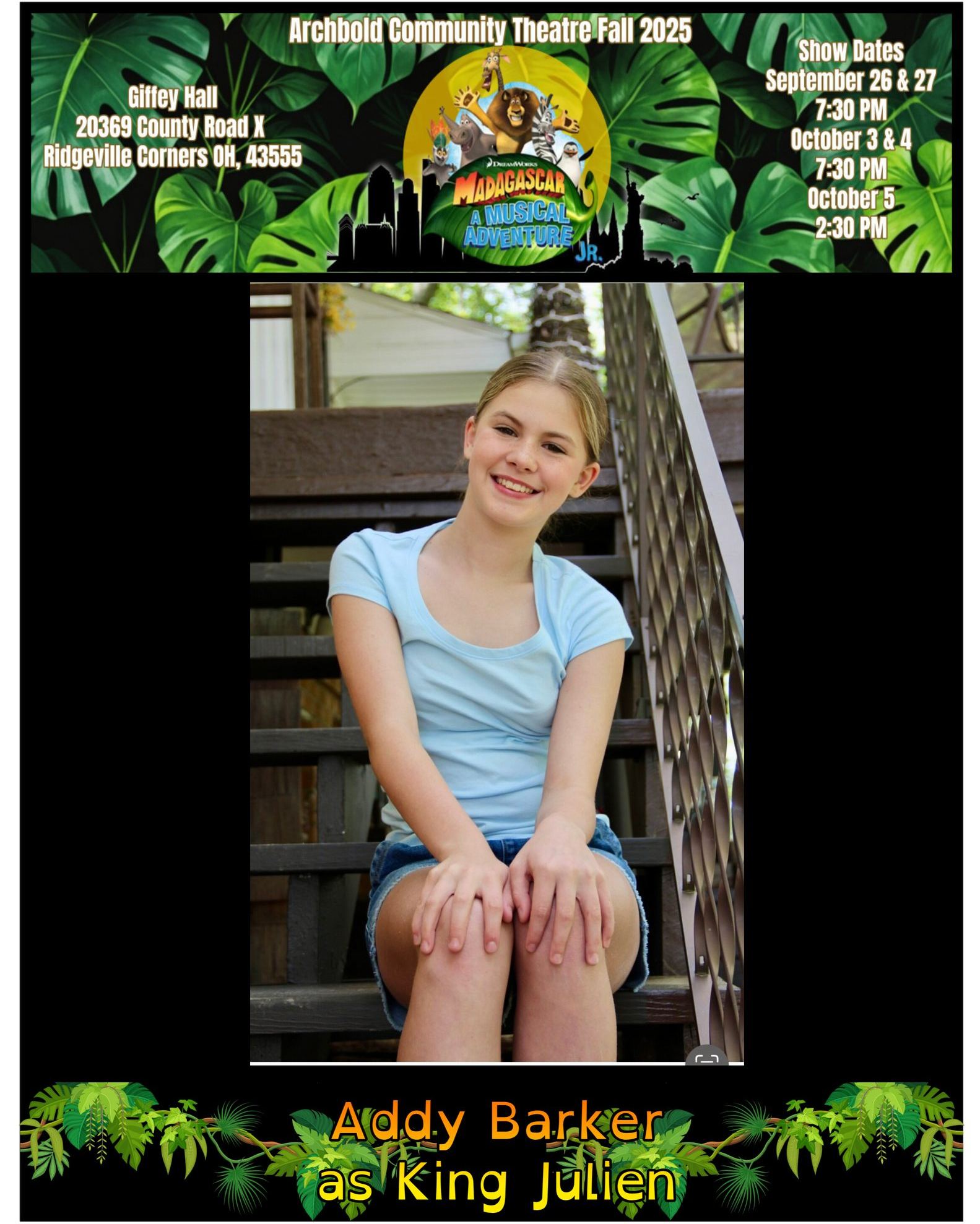 Archbold - 🌟Meet the Cast of Madagascar Jr. 🌟 👑Addy Barker (King Julien ...