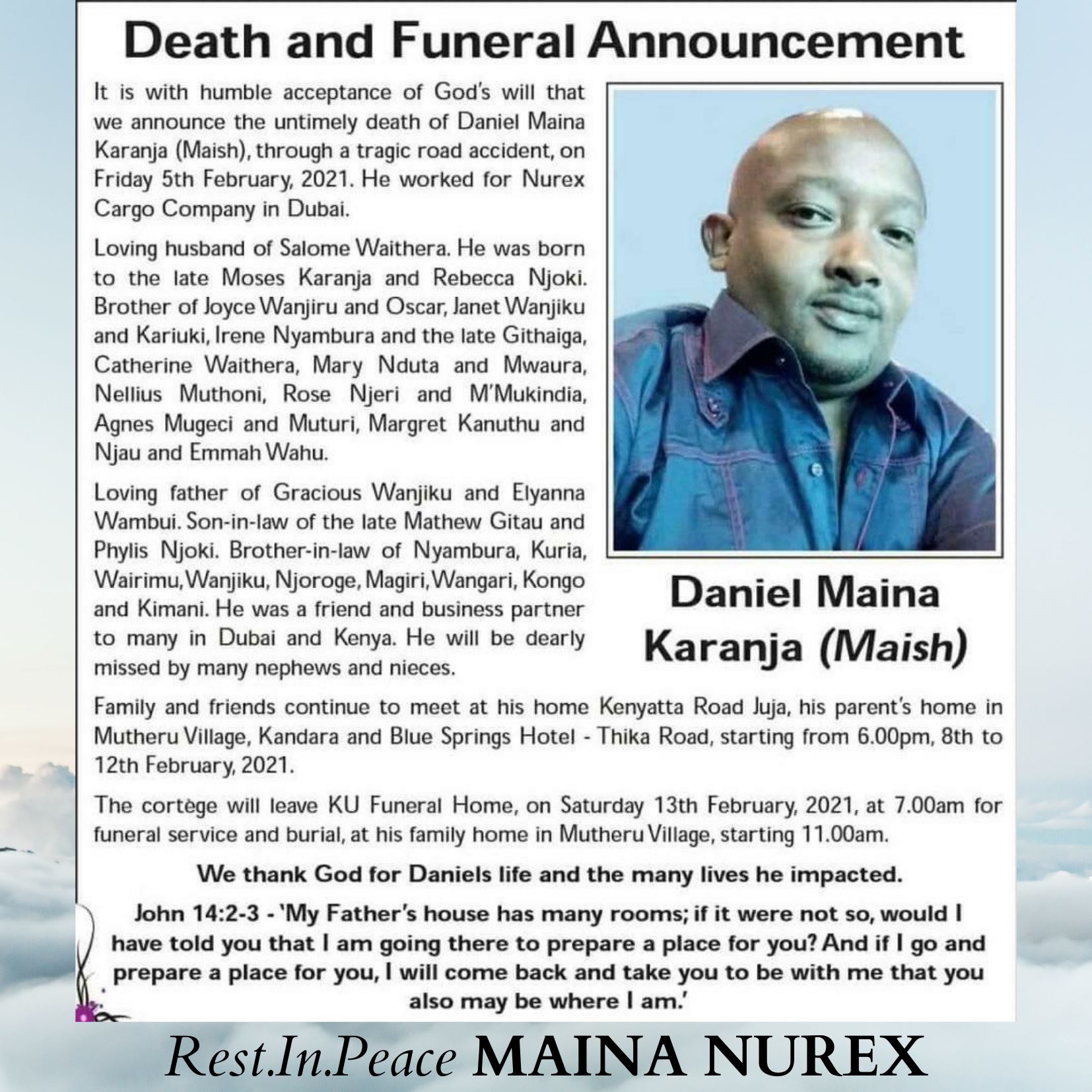 Nurex Cargo and Clearing Ltd - We are saddened by the Sudden Passing of ...
