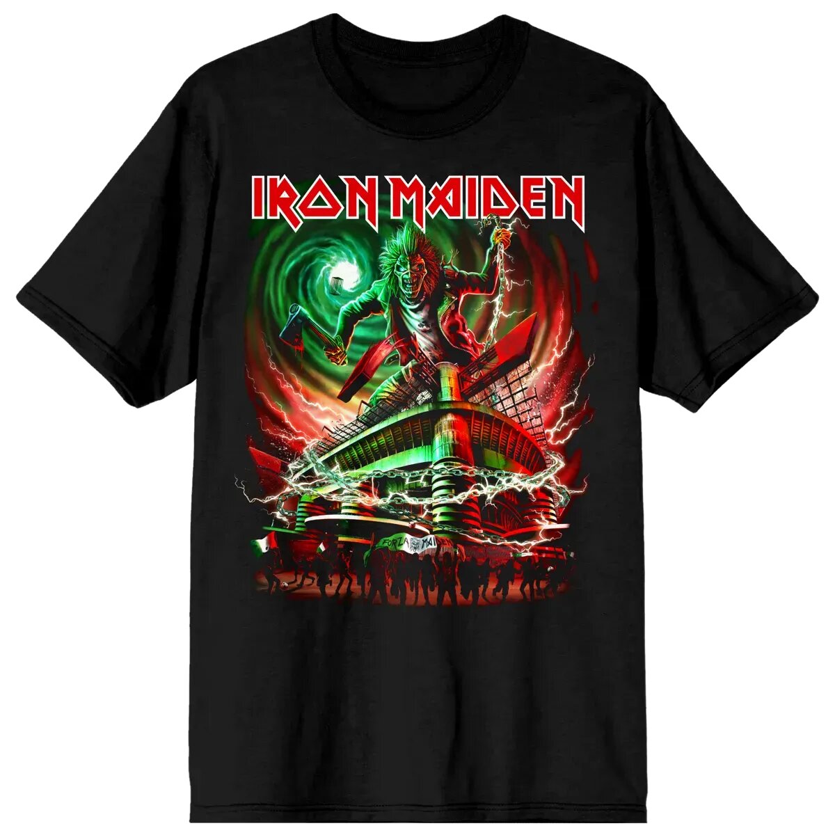 IRON MAIDEN アイアン•メイデン　Tシャツ　ご当地　ブカレスト限定　L ご当地限定T アイアン・メイデン Run For Your Live イタリア Iron
