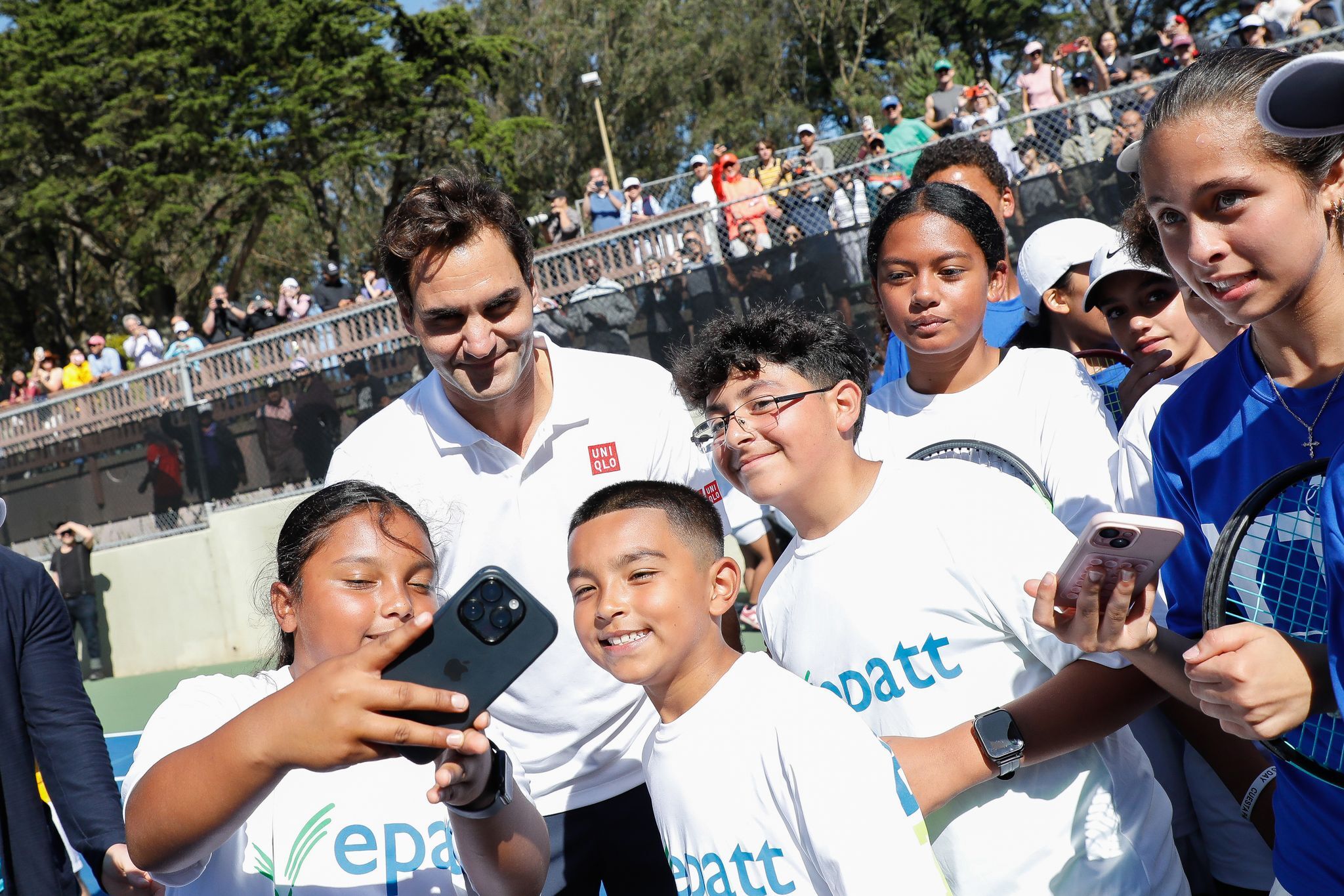 Roger Federer helped unveil the resurfaced McLaren Park public 