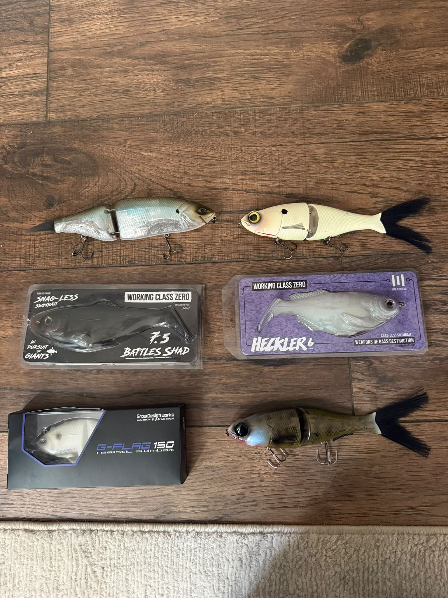 Brand new Grow Design Works G-Flag 175 and TinyKlash swimbaits for