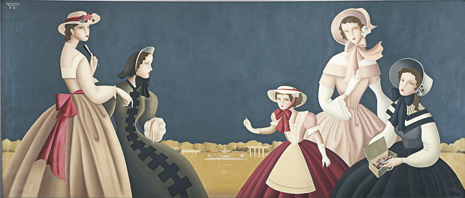 三木美術館 - 東郷青児《花を摘む女達》1937年 三木美術館蔵 | Facebook