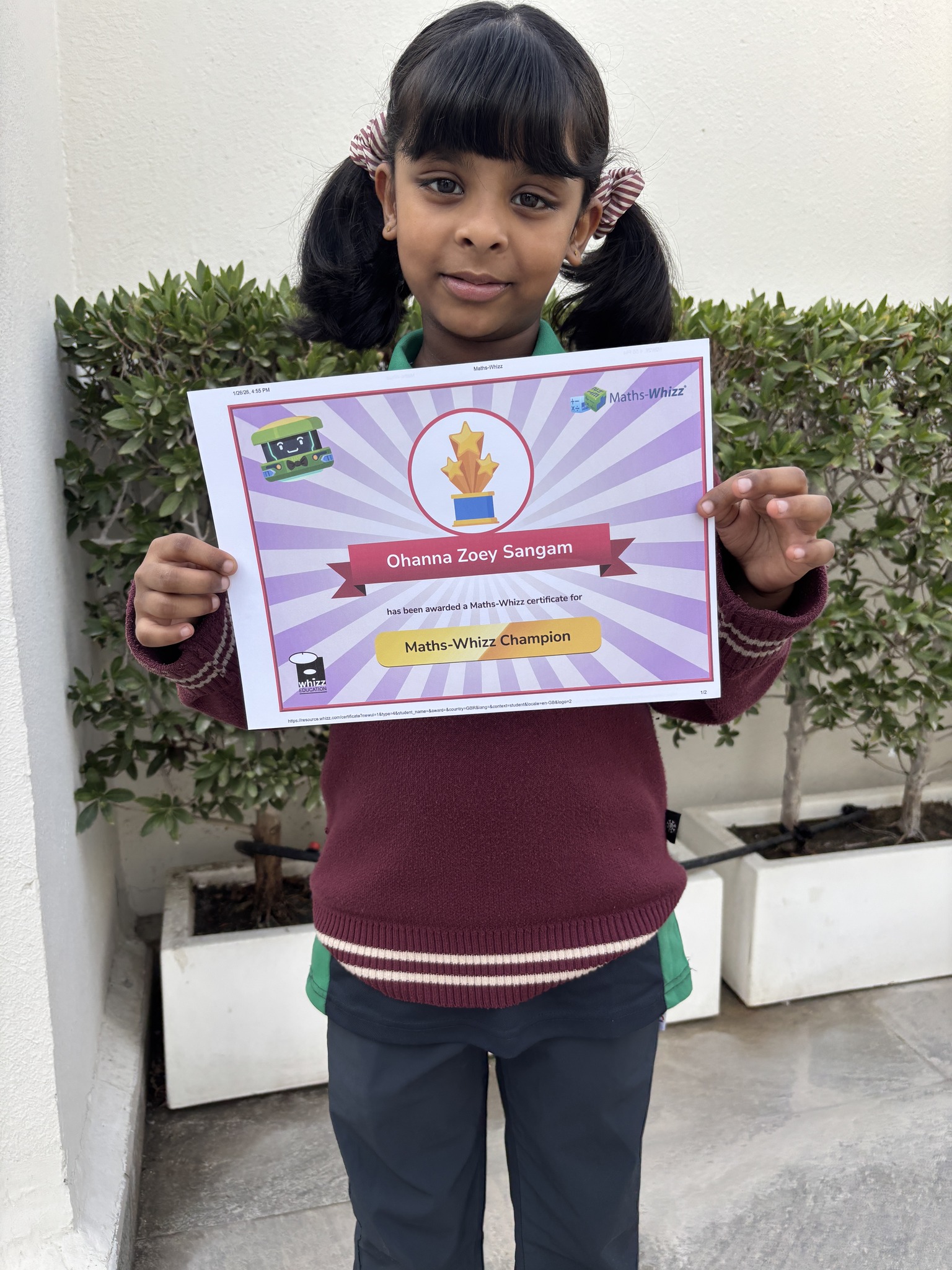 Maths-Whizz - 🌟 Meet This Month’s Champion - Ohanna Zoey Sangam! 🌟 ...