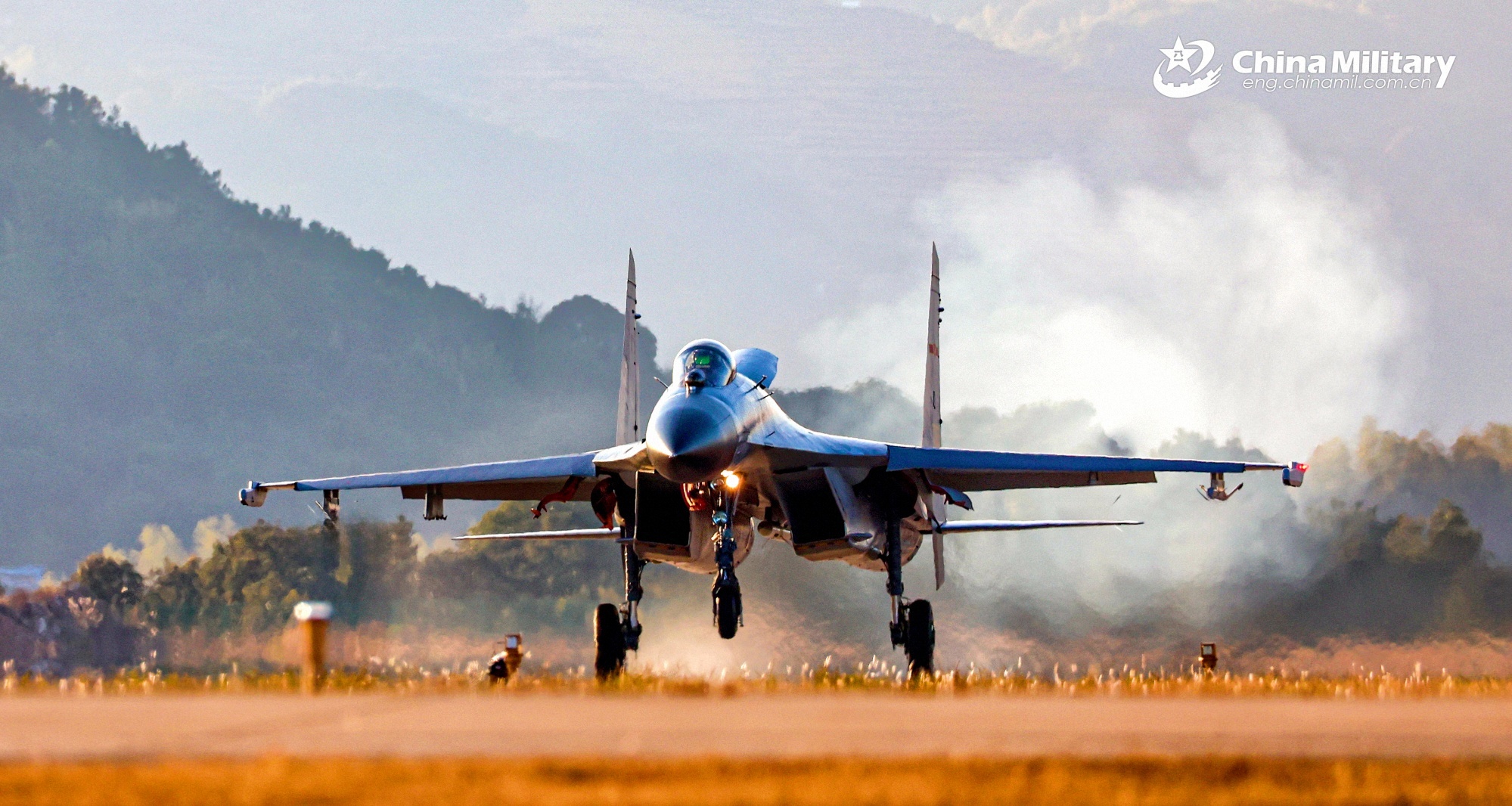 Chinese - A J-11 fighter jet attached to a unit with the air force ...
