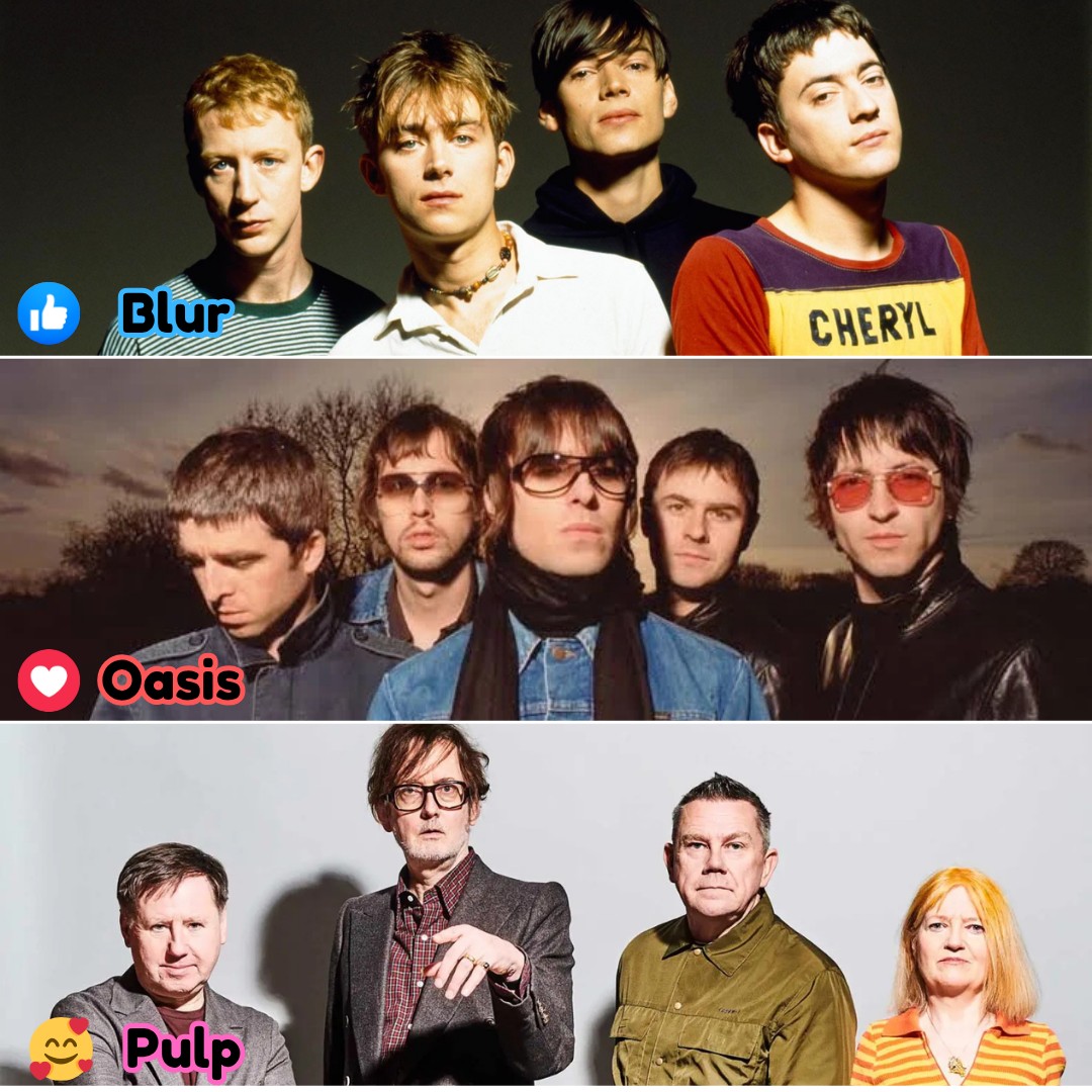 Oasis, Blur, Radiohead, The Smiths, The Stone Roses, Pulp. Rank them!