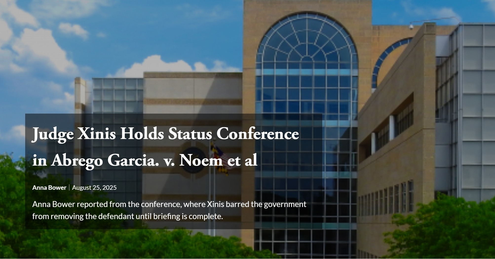 Lawfare - Today, Judge Xinis held a status conference in... | Facebook