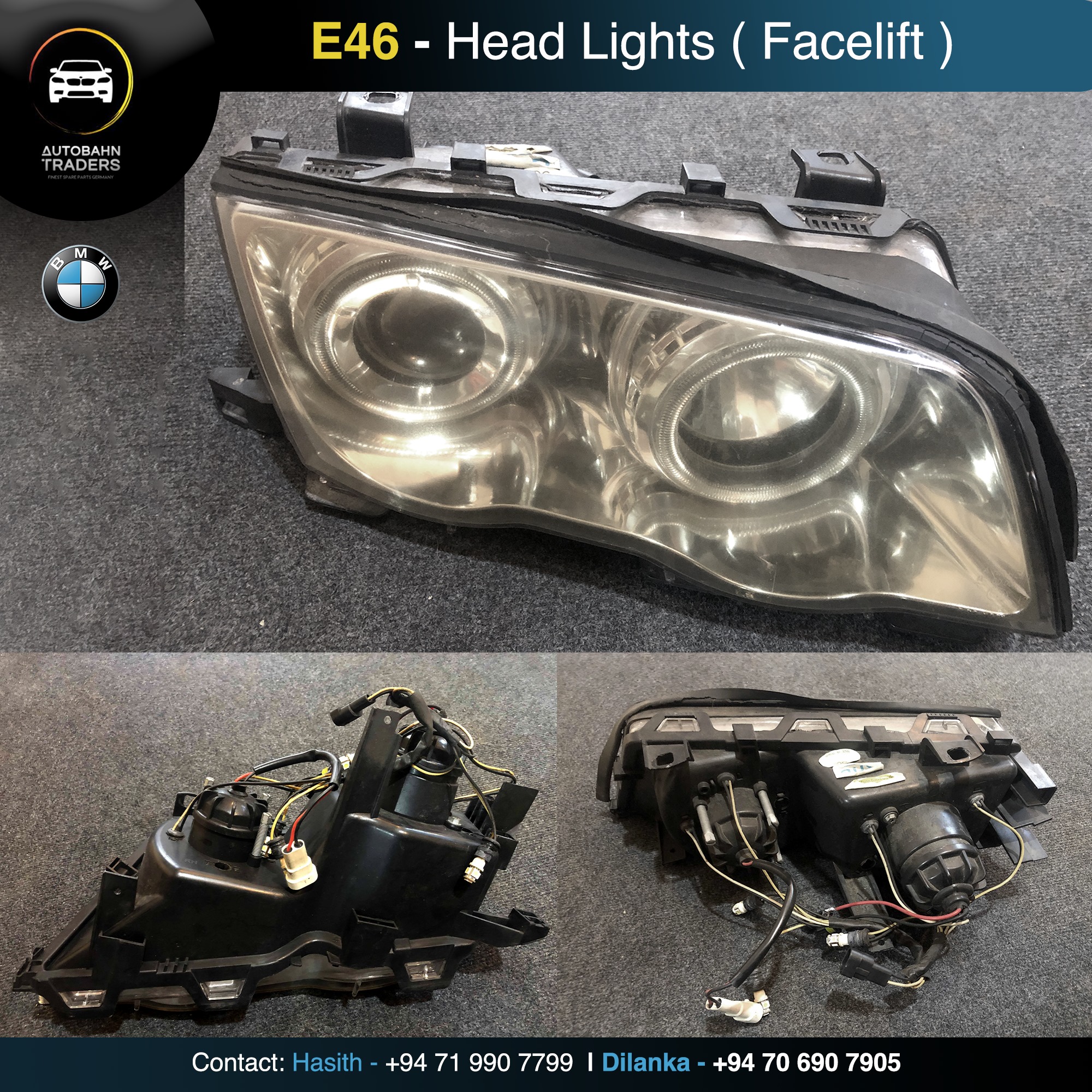 BMW Headlights for E46 320d Facelift #BMW #E46 #headlights #320d