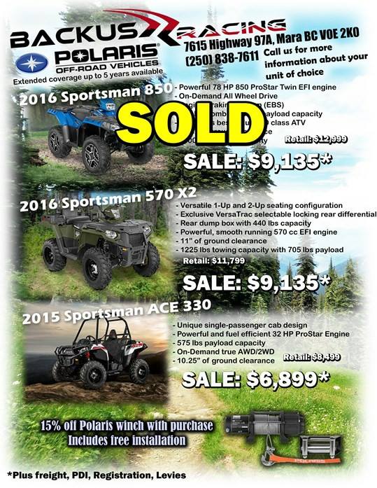 Backus Racing - New pricing for major units on sale. Give...