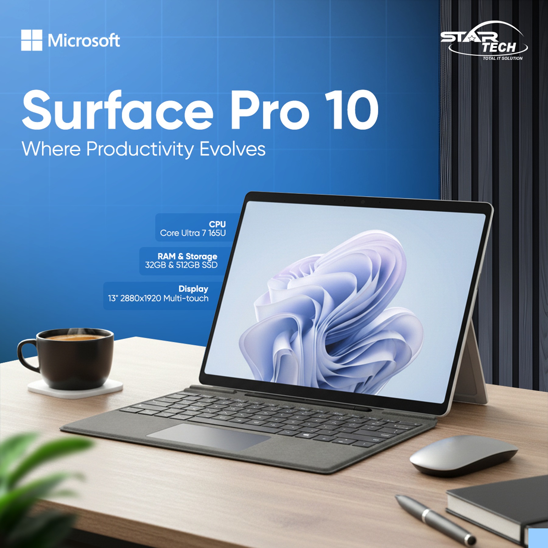 Microsoft Surface Pro 10 — Ultra Performance, Ultimate Flexibility 