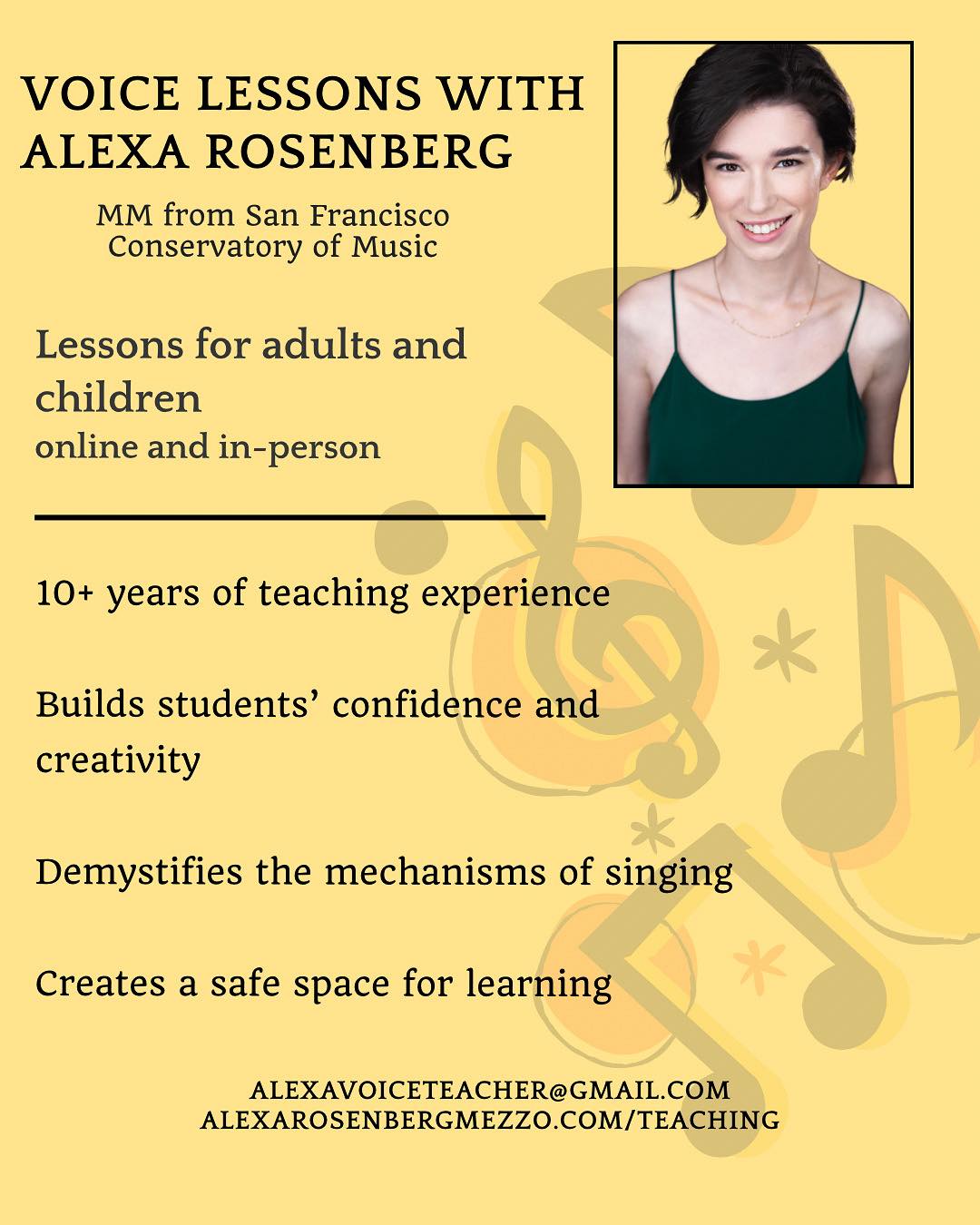 Alumna, Alexa Rosenberg, mezzo... - Purchase Opera, Conservatory of ...