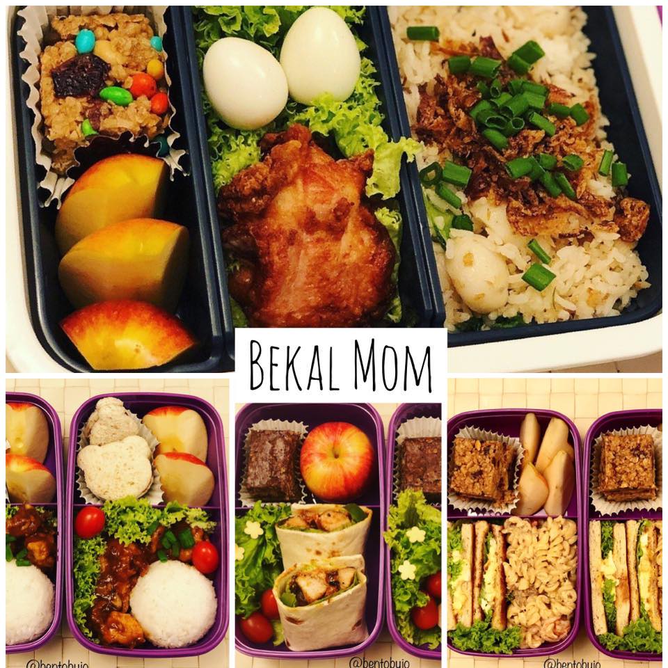 Day690. Bekal today: •Nasi Putin •Salmon goreng tepung •Udang butter ...
