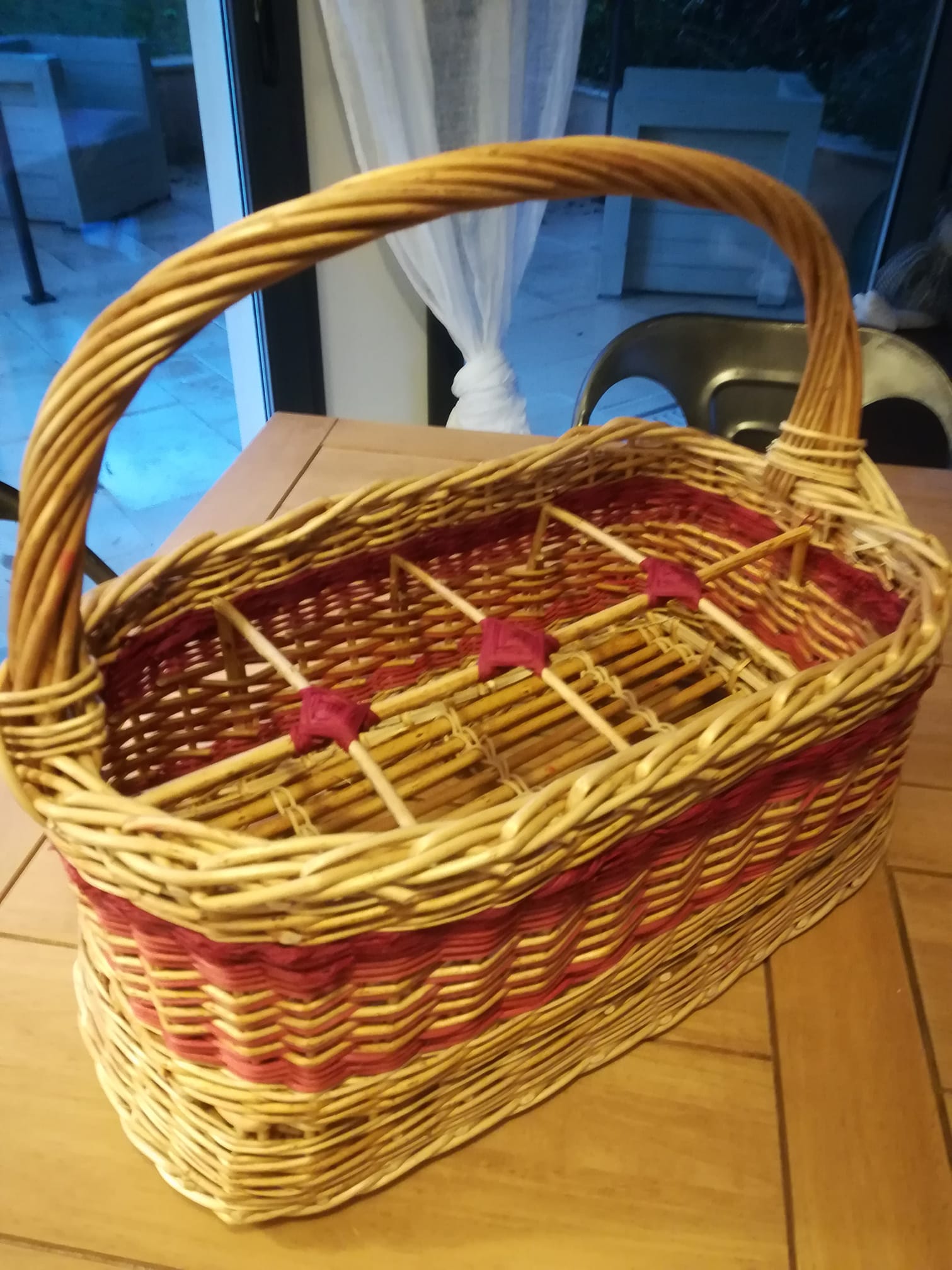 Panier En Osier Pour 8 Bouteilles - Porte-Bouteilles Robuste Tressé à La Main En Europe