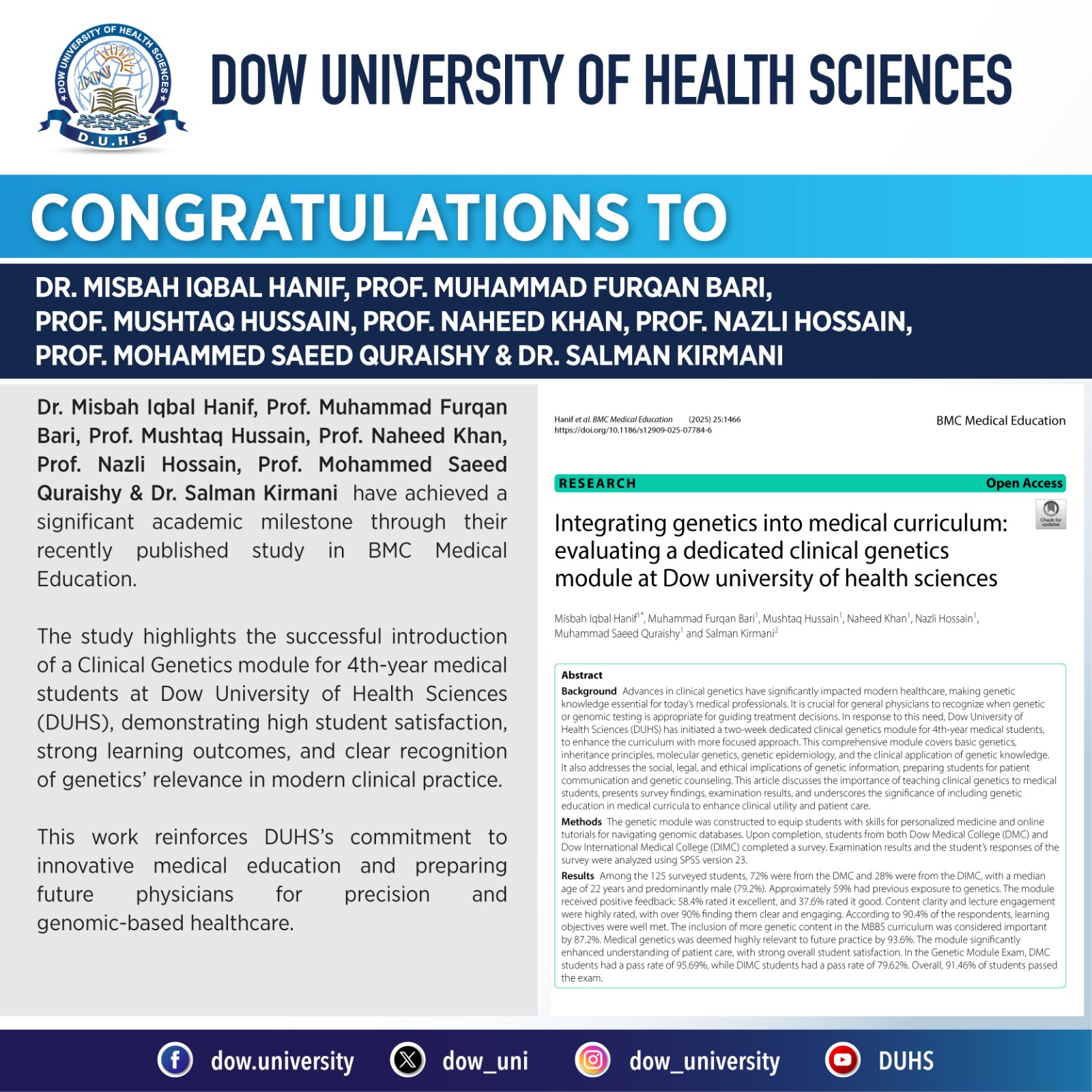 Dow - Dr. Misbah Iqbal Hanif, Prof. Muhammad Furqan Bari, Prof. Mushtaq ...