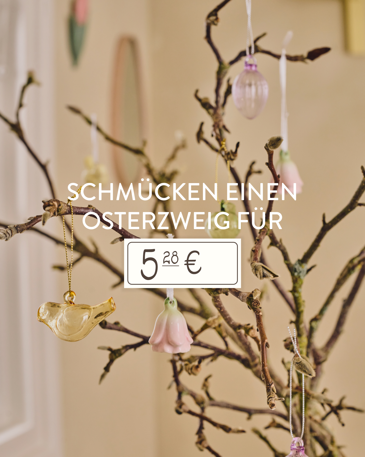 Dekorieren Sie einen Osterzweig für 5,28 € ✨ Sie können ganz einfach und bequem alle abgebildeten Artikel kaufen – und den Look nachgestalten, der Ihnen den ganzen Frühling über Freude bereiten wird