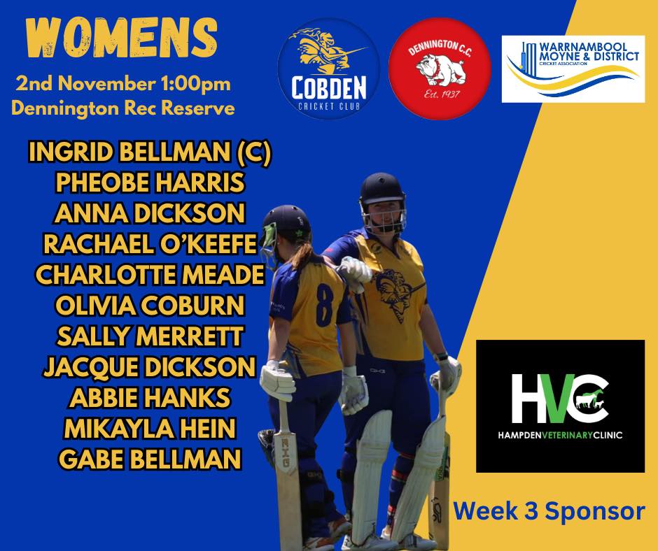 // TEAMS // We kick off with this... - Cobden Cricket Club | Facebook