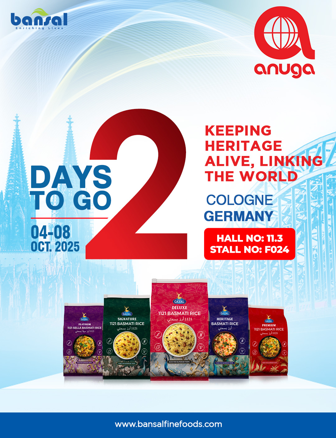 Just 2 Days to Go! We’re excited... - Gazal Basmati Rice | Facebook