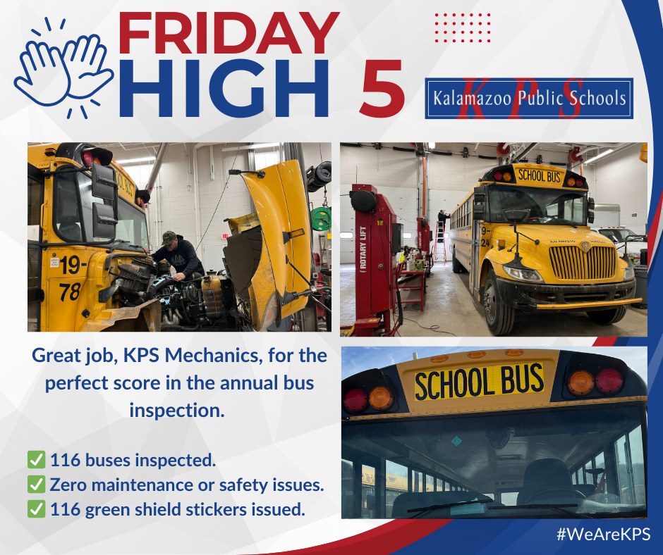 Kalamazoo - 116 for 116! 🚌 High five to our incredible KPS Mechanics ...