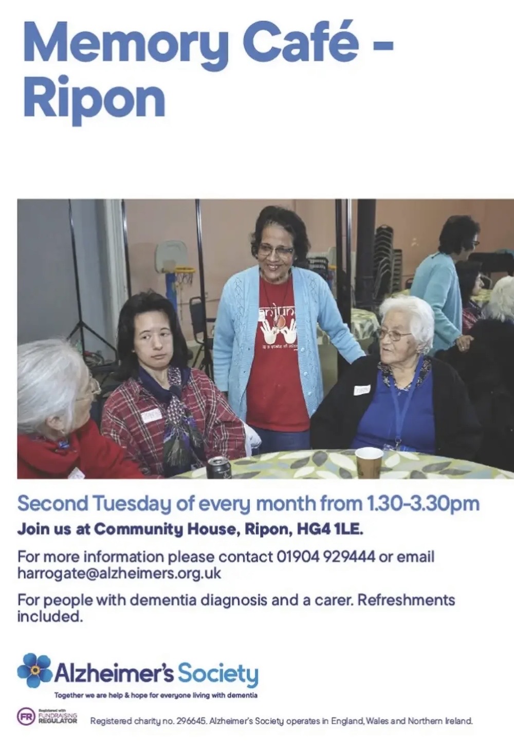 Ripon - 🩵Memory Café is back today at RCH! 🩵 We're delighted to welcome ...