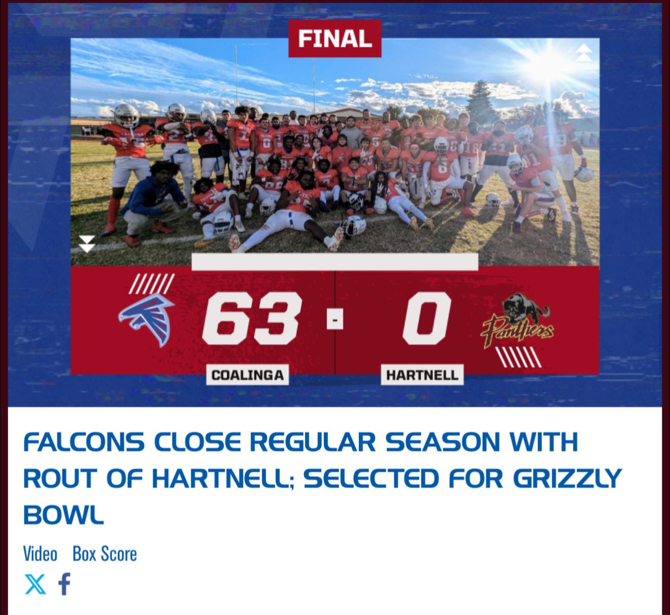 Coalinga College Falcon Football