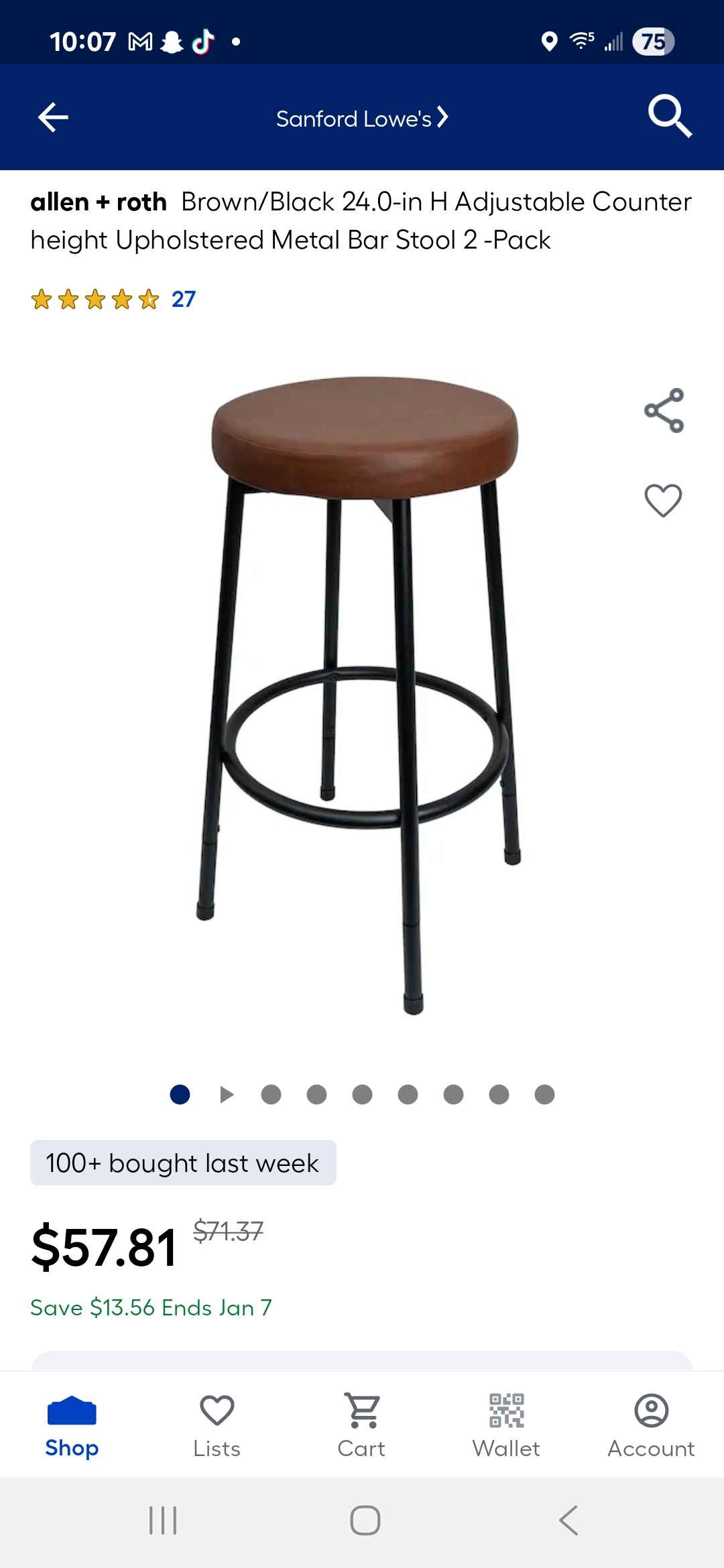 Titusville Marketplace | Allen and Roth bar stools set of two still in ...