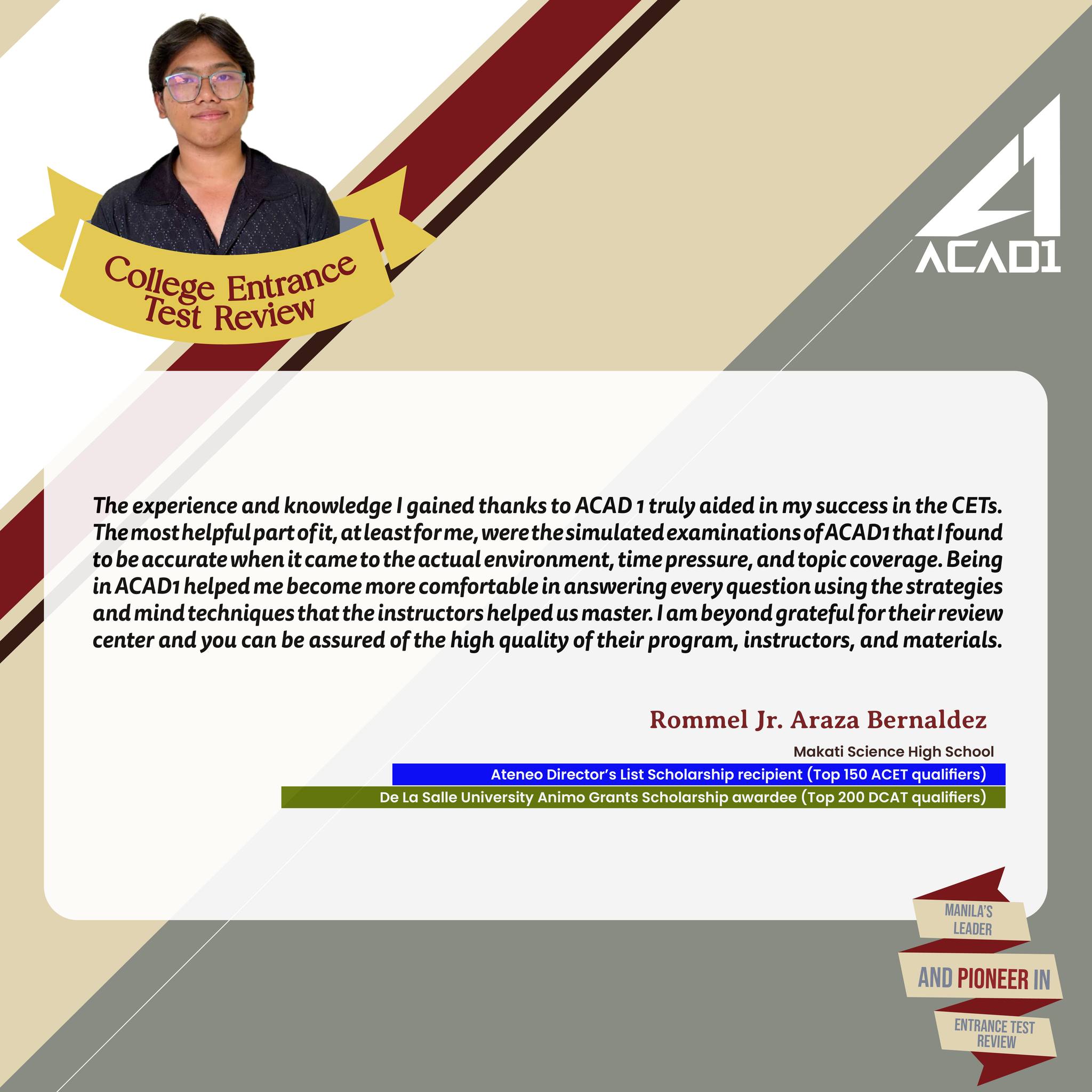 ACAD1 Review & Tutorial Center | Manila