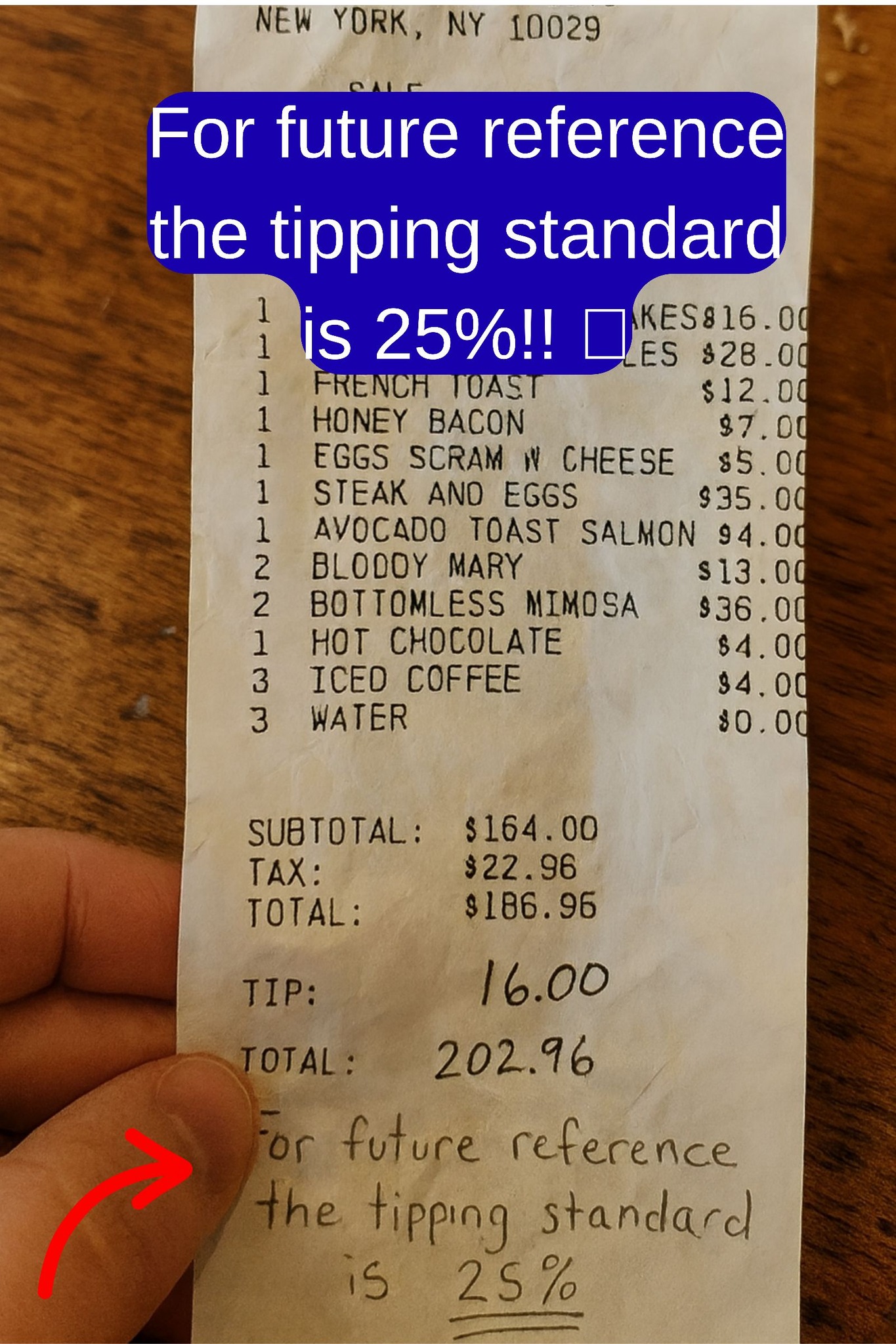OfficeLife - A $16 tip on a $186 restaurant bill is already close to 9% ...