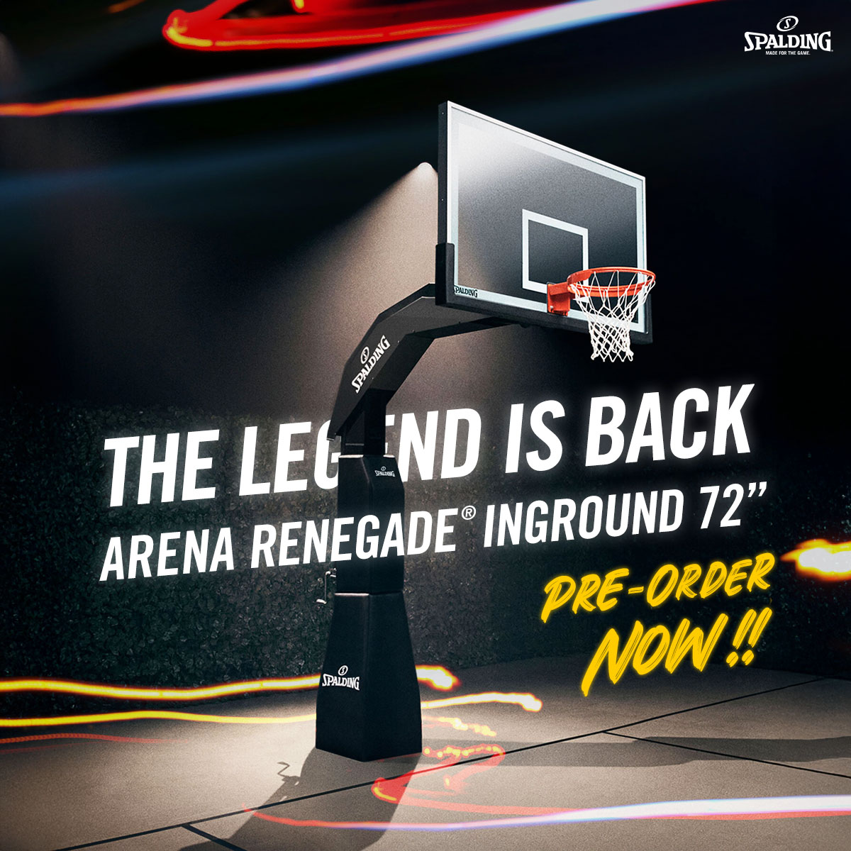 Sporthouse - Spalding Arena Renegade® [ In-Ground ] แป้นบาสที่ใช้หน้า ...